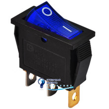 Переключатель KCD3-101N BL/B 220V 1 клав. синий с подсв.