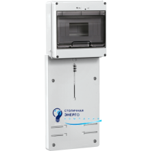 Панель для встановлення лічильника ПУ3/2-8 3-фазн. з боксом для автоматів (8 мод.) (200x465x64мм) IEK