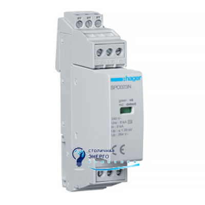 Разрядник (УЗИП) T3 1P+N Uc 264V In 5kA Up 1.25kV +доп.контакт