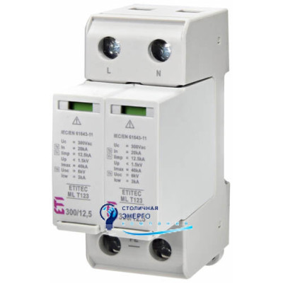 Обмежувач перенапруги ETITEC ML T123 300/12,5 (2+0, 2P, TNC-S)