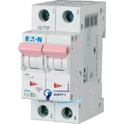 Автоматический выключатель Eaton Moeller PL6-C2/2
