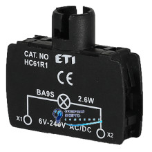 Держатель ламп BA9S мод. HC61R1 2,6W, прямое подключение