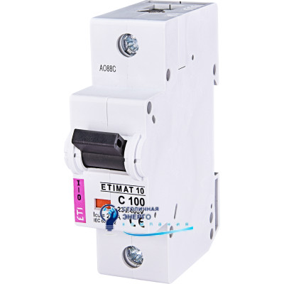 Автоматический выключатель ETIMAT 10 1p D 100А (15 kA)