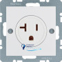 Розетка без з/к євро-американська, полярна білизна, 16А/250V S.1