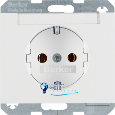 Розетка із з/к з полем для запису, полярна білизна, 16А/250V K.1