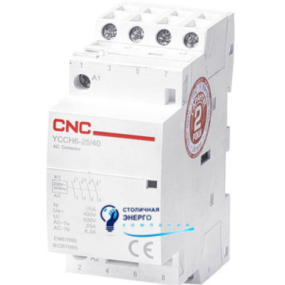 Контактор модульний CNC YCCH6-40 4Р 220V, 4NO