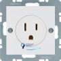 Розетка без з/к євро-американська, полярна білизна, 16А/250V S.1