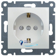 Розетка 1X с з/к, с защитой контактов, Lumina, белая, 16A, 230V