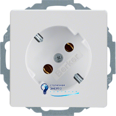 Розетка с з/к с наклоном на 45°, 16А/250V, полярная белизна, Q.х