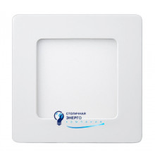 Панель светодиодная квадратная, 6W накладная 6400K, 470lm