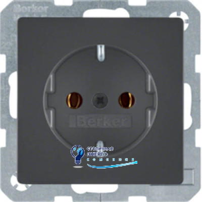 Розетка із заземленням, гвинтові клеми, 16А/250V, антрацит, Q.x
