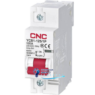 Автоматичний вимикач CNC YCB1-125 1Р 125А 6kA C