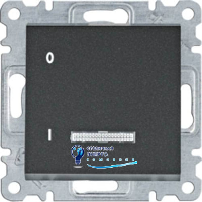 Вимикач з підсвічуванням 1-тактовий Lumina, чорний, 16А/230V