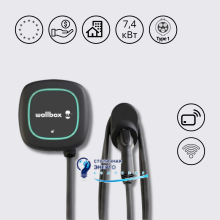 Зарядная станция 7,4 кВт разъем Тype 1 серии Pulsar Pro черная 230В 32А с кабелем 5м Wallbox PPR1-0-1-2-K-002