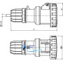 Розетка кабельная IP67 63A 3p+E+N 400V, DIS3186347, ДКС