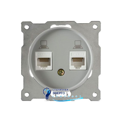 Розетка 2X комп'ютерна RJ45 кат.5e, сірий