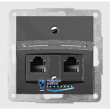 Корпус для установки двух разъемов RJ-12/RJ-45 антрацит-matt FIORENA