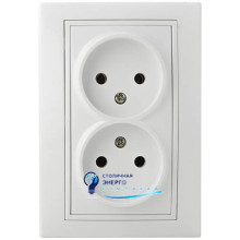 Розетка двойная 2Р PB16/2-Fl-W
