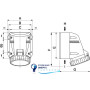 Розетка наружной установки IP67 16А 3P+E+N 400V, DIS5181657T, ДКС