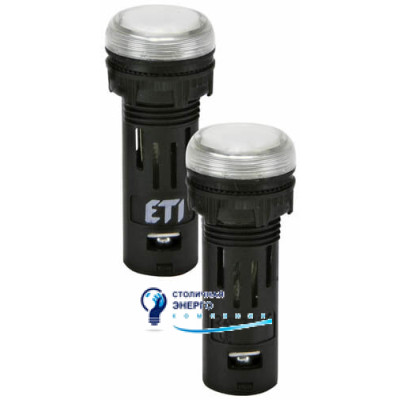 Лампа сигнальная LED матовая ECLI-16-024C-W 24V AC/DC (Ø16мм, белая)