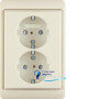 Розетка двойная с з/к, защ.контактов, белая, 16А/250V ARSYS