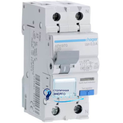 Дифавтомат выключатель 1P+N 6kA C-20A 300mA, HI
