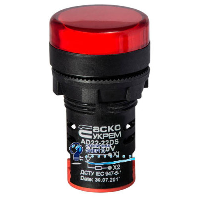 Сигнальная арматура AD22-22DS красная 110V АC
