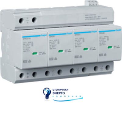 Розрядник (ПЗІП) T1+T2 4P Uc 350V 25kA 1,5kV TNS/TT +дод.контакт