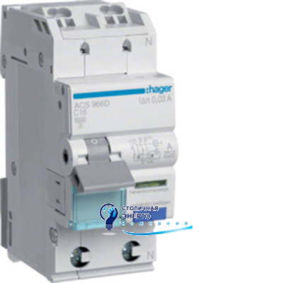 Дифавтомат вимикач QC 1P+N 6kA C-16A 10mA A