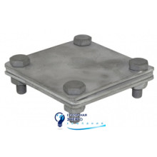 Соединитель полоса-полоса с разделительной пластиной, оцинкованный, 80х80мм