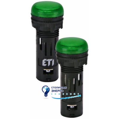 Лампа сигнальная LED матовая ECLI-16-024C-G 24V AC/DC (Ø16мм, зеленая)