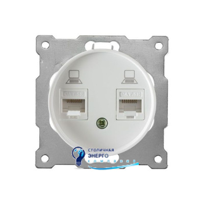 Розетка 2X комп'ютерна RJ45 кат.5e, білий