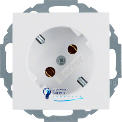Розетка із з/к з нахилом на 45°, полярна білизна, 16А/250V S.1