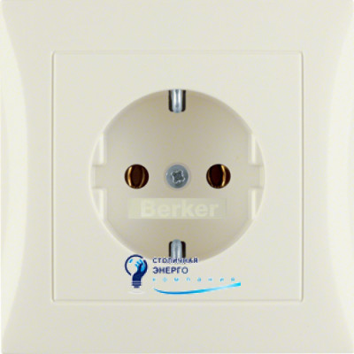 Розетка із з/к цілісна з рамкой, біла, 16А/250V S.1