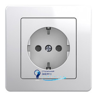Розетка с заземлением белая FIORENA (винт) 16А/250V