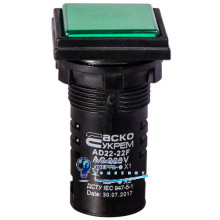 Сигнальная арматура AD22-22F зеленая 220V АC