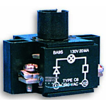 Держатель ламп HC22O1 6-240V, AC, с резист., диодом, 1НО, для корп.