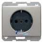 Розетка с з/к, защ.контактов, нержавеющая сталь, 16А/250V ARSYS