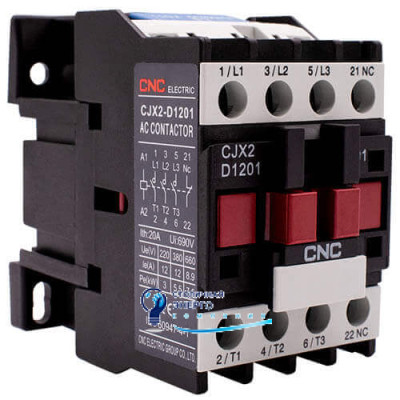 Контактор електромагнітний CNC CJX2-1201 5,5kW, 1NC 110V, 12А