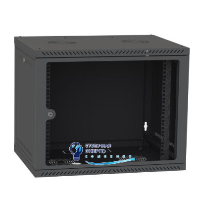 Серверна шафа IPCOM СН-9U 600Х600 скло, чорна