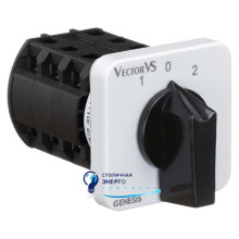 Кулачковий перемикач Vector VS GC 16A 3P схема 203 (1-0-2 з поверненням в 0)