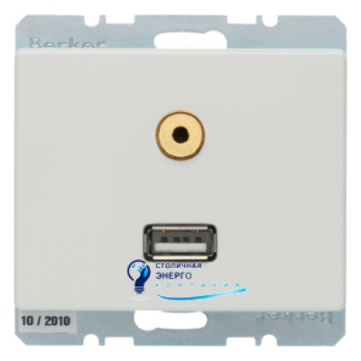 Розетка USB/3,5мм аудіо, полярна білизна, ARSYS