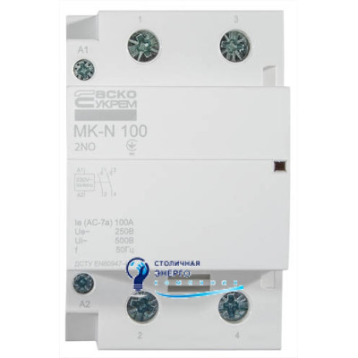 Модульний контактор MK-N 2P 100A 2NO 220V