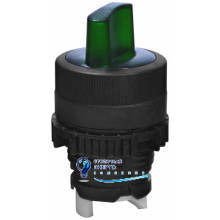 Переключатель NSE-S3I-F45-G "1-0-2" 22мм с подсветкой, 3 фиксированных положения, 45°, зеленый