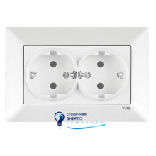 Розетка VIKO двойная Встроенные серии с заземлением Meridian MERIDIAN 90970056-WH Белый
