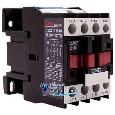 Контактор електромагнітний CNC CJX2-1810 7,5kW, 1NO 380V, 18А